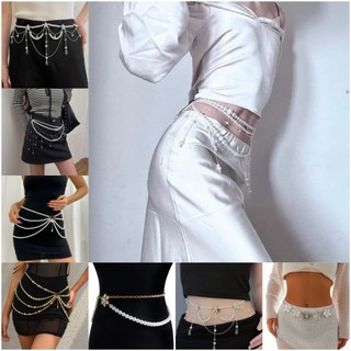 Luimo Thời Trang Nhiều Lớp Hoa sel Eo Dây Xích Retro Ngọc Trai Eo Dây Xích Dành Cho Nữ Bé Gái Cơ Thể Dây Xích Quần Áo Phụ Kiện Quà Tặng SBS