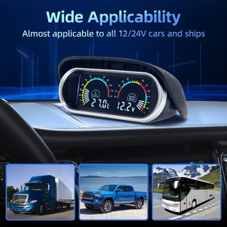 Máy đo nhiệt độ nước kỹ thuật số LCD ô tô tự động 2 trong 1 với bộ chuyển đổi ống nối 1 / 8NPT OD 26MM-40MM Màu xanh cho xe tải ô tô 12V 24V