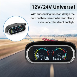 Máy đo nhiệt độ nước kỹ thuật số LCD ô tô tự động 2 trong 1 với bộ chuyển đổi ống nối 1 / 8NPT OD 26MM-40MM Màu xanh cho xe tải ô tô 12V 24V