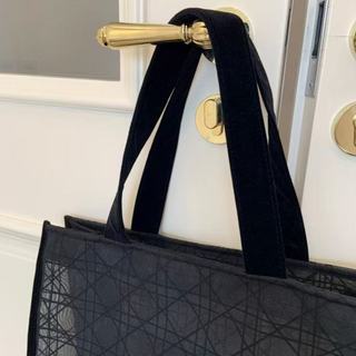 Túi kiểm tra mây đen cổ điển Gạc ren Tote Kích thước: 41 * 38 * 15cm