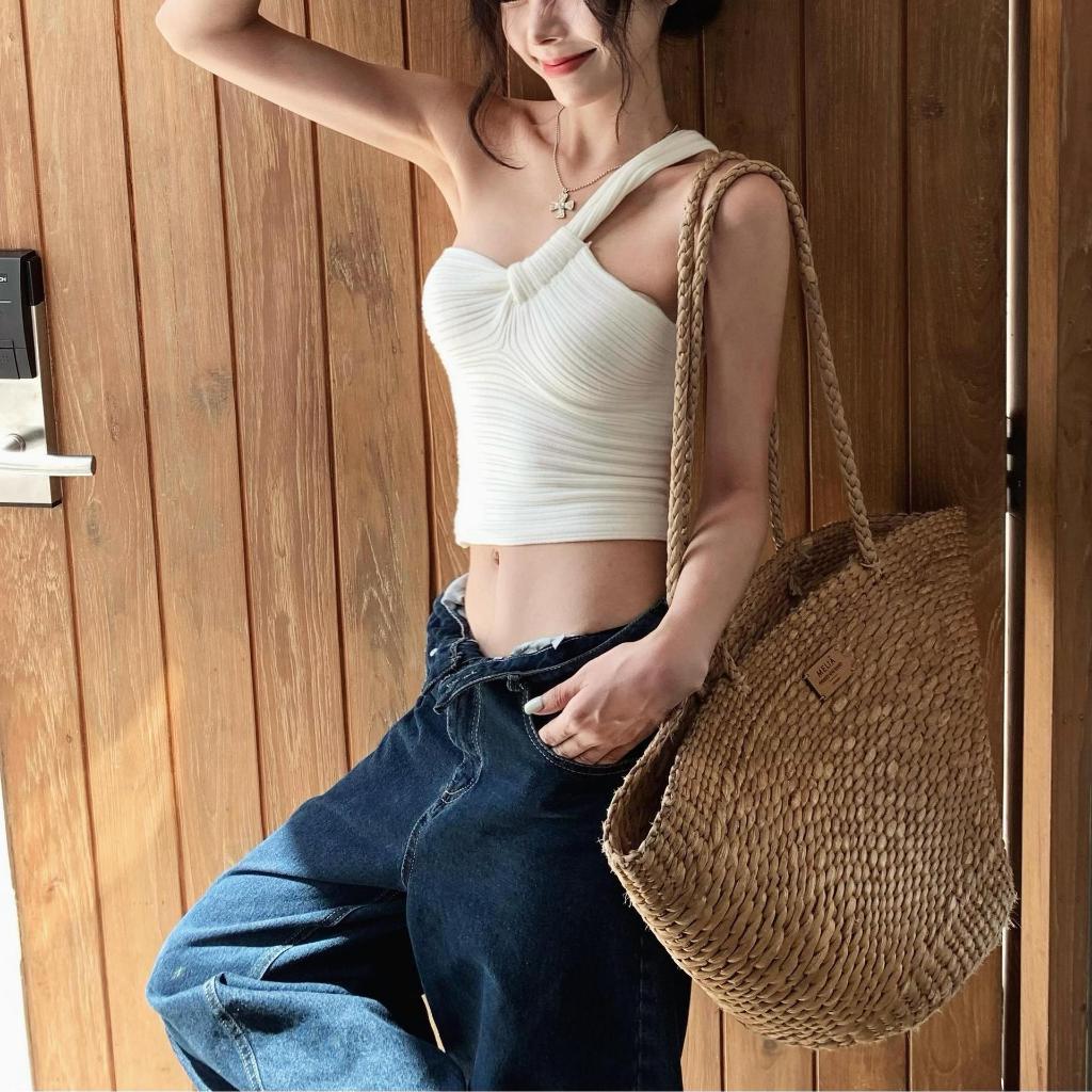 Dây đeo xương đòn hở vai tối và cực kỳ đơn giản thon gọn vừa vặn áo không tay săn chắc lạnh