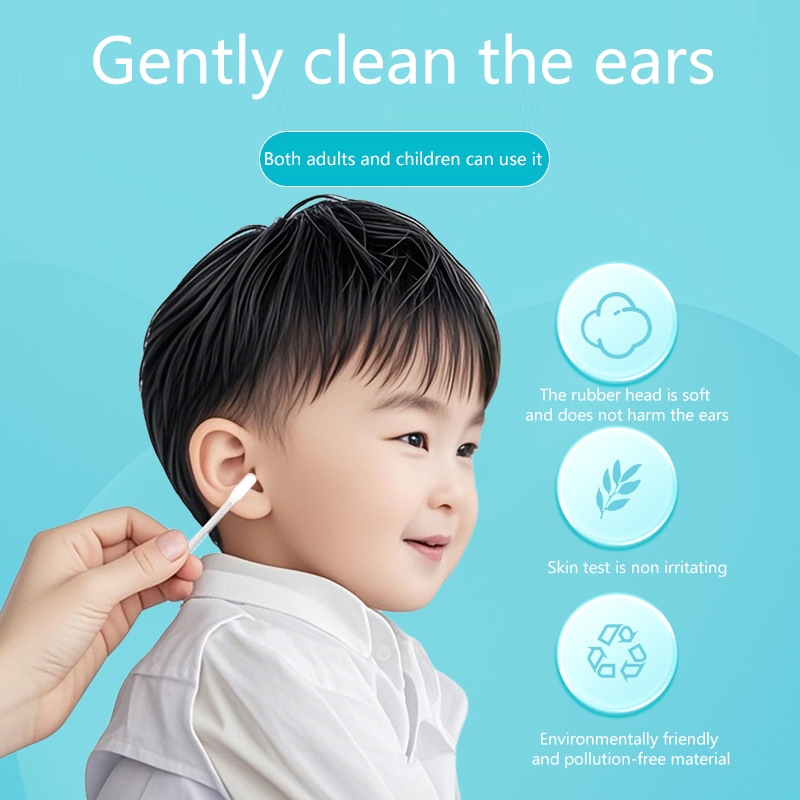 Kuzhen Dùng Một Lần Dính Ear Swabs Chọn Có Thể Tái Sử Dụng Dụng Dụng Cụ Tẩy Sáp Tai Silicon Mềm Dụng Cụ Tẩy Ráy Tai Cho Người Lớn Tuổi Trẻ Em HOT