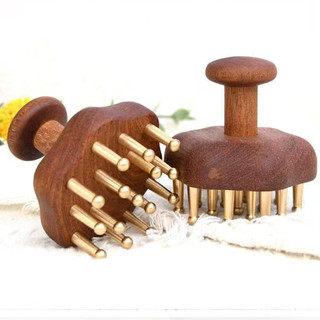 Đầu Gỗ Đeo Vai Cổ Máy Mát Xa Răng Dài Đồng Thau Giảm Đau Thư Giãn Sâu Massage Cơ Thể Dụng Cụ