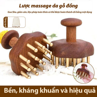 Đầu Gỗ Đeo Vai Cổ Máy Mát Xa Răng Dài Đồng Thau Giảm Đau Thư Giãn Sâu Massage Cơ Thể Dụng Cụ