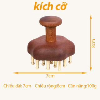 Đầu Gỗ Đeo Vai Cổ Máy Mát Xa Răng Dài Đồng Thau Giảm Đau Thư Giãn Sâu Massage Cơ Thể Dụng Cụ