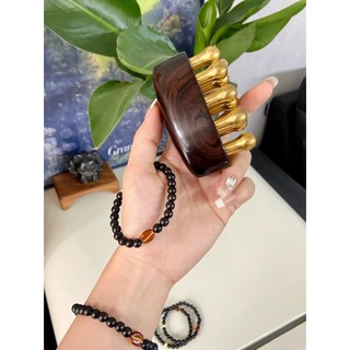 Máy mát xa hạt cà phê bằng gỗ có bóng đồng để thư giãn cơ bắp Giảm mát xa cầm tay