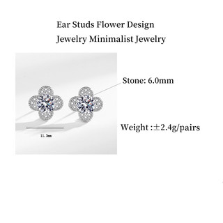 Bông tai Thiết kế hoa Cubic Zirconia Bông tai trang sức tối giản cho nữ Cô gái