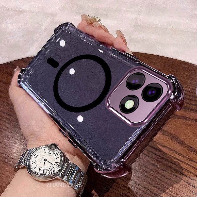 Ốp Lưng Cho Tecno spark Go 2024 spark 20 spark 20c Vỏ Điện Thoại Silicon Chống Sốc Mạ Điện Với Thiết Kế Vòng Hút Từ Tính Đơn Giản Ốp Mềm TPU Thẩm Mỹ