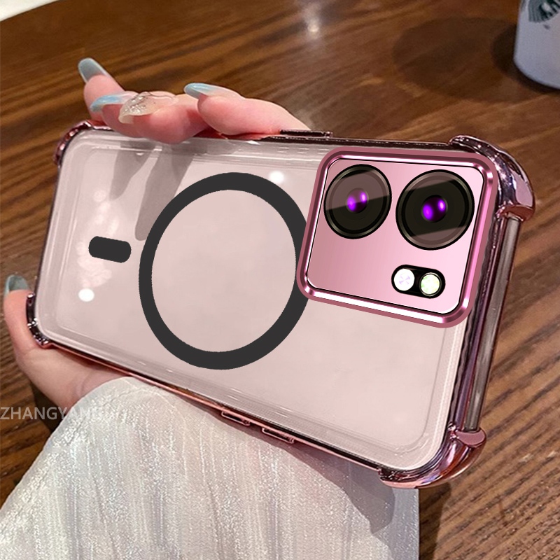 Ốp Lưng Dành Cho infinix smart 9 hot 50i Vỏ Điện Thoại Silicon Chống Sốc Mạ Điện Với Thiết Kế Vòng Hút Từ Tính Đơn Giản Ốp Mềm TPU Thẩm Mỹ