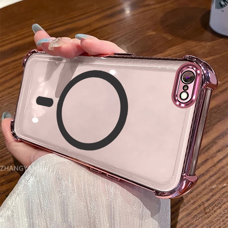 Ốp Lưng Cho iPhone 6 Plus iPhone 6s Plus Vỏ Điện Thoại Silicon Chống Sốc Mạ Điện Với Thiết Kế Vòng Hút Từ Tính Đơn Giản Thẩm Mỹ TPU Mềm