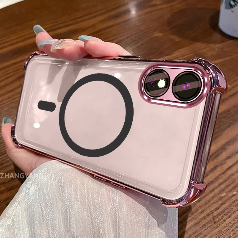 Ốp Lưng Cho OPPO A78 5G A58 5G Vỏ Điện Thoại Silicon Chống Sốc Mạ Điện Với Thiết Kế Vòng Hút Từ Tính Đơn Giản Ốp Mềm TPU Thẩm Mỹ