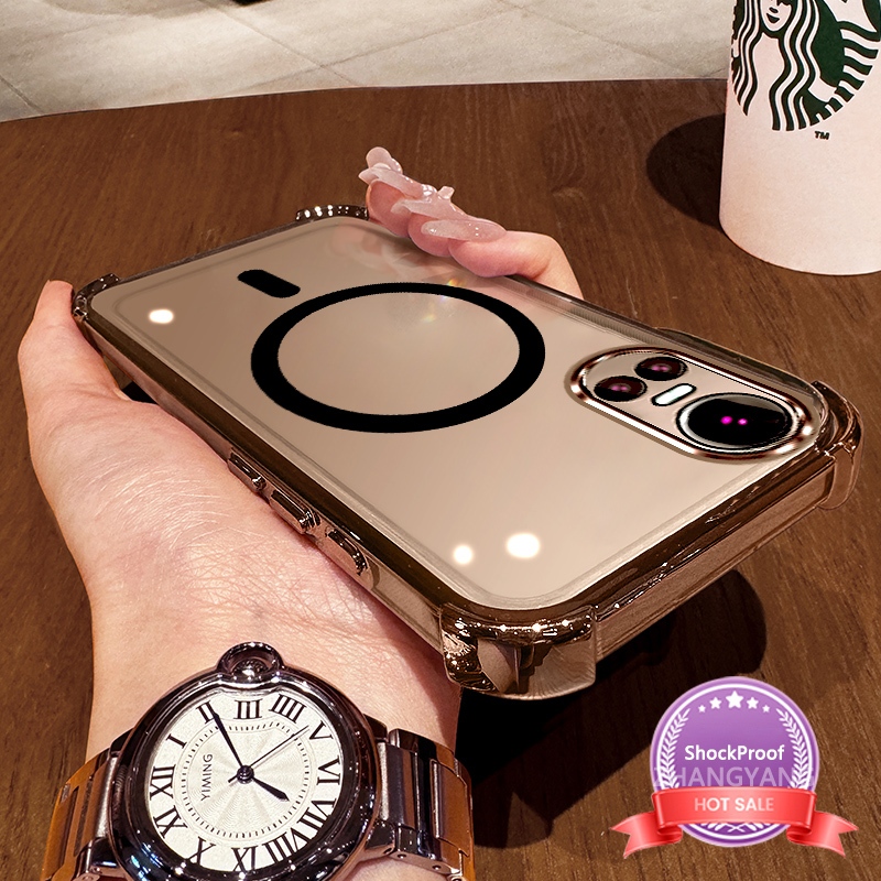 Ốp Lưng Cho OPPO RENO 10 5G RENO 10 Pro 5G Vỏ Điện Thoại Silicon Chống Sốc Mạ Điện Với Thiết Kế Vòng Hút Từ Tính Đơn Giản Ốp Mềm TPU Thẩm Mỹ