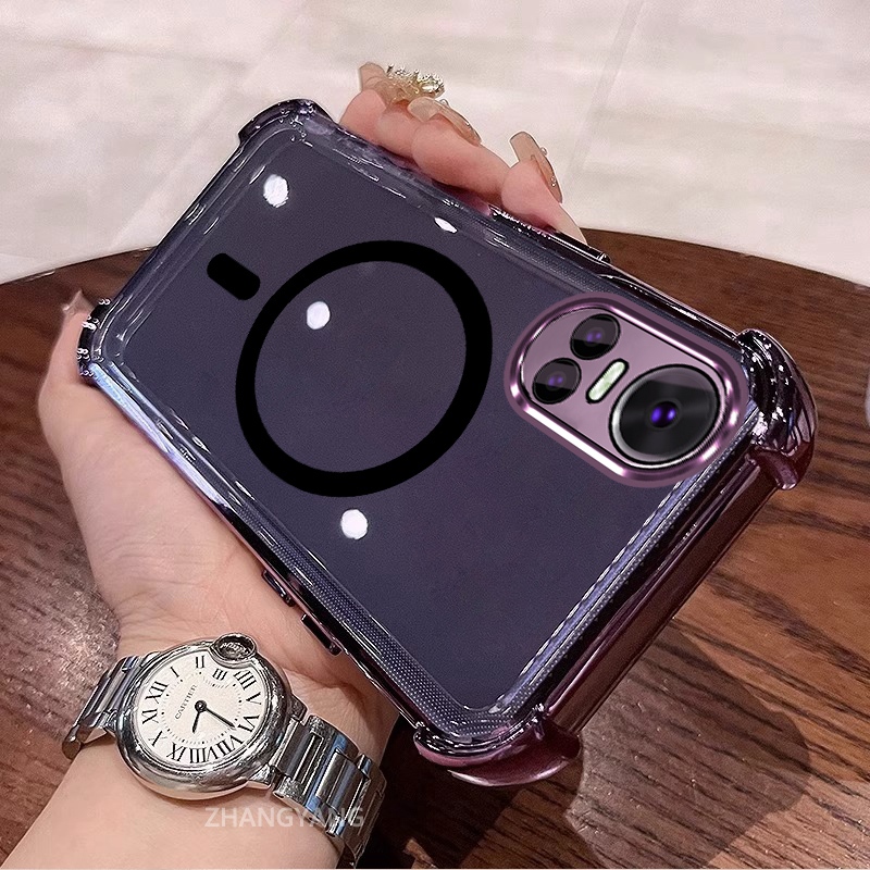 Ốp Lưng Cho OPPO RENO 10 5G RENO 10 Pro 5G Vỏ Điện Thoại Silicon Chống Sốc Mạ Điện Với Thiết Kế Vòng Hút Từ Tính Đơn Giản Ốp Mềm TPU Thẩm Mỹ