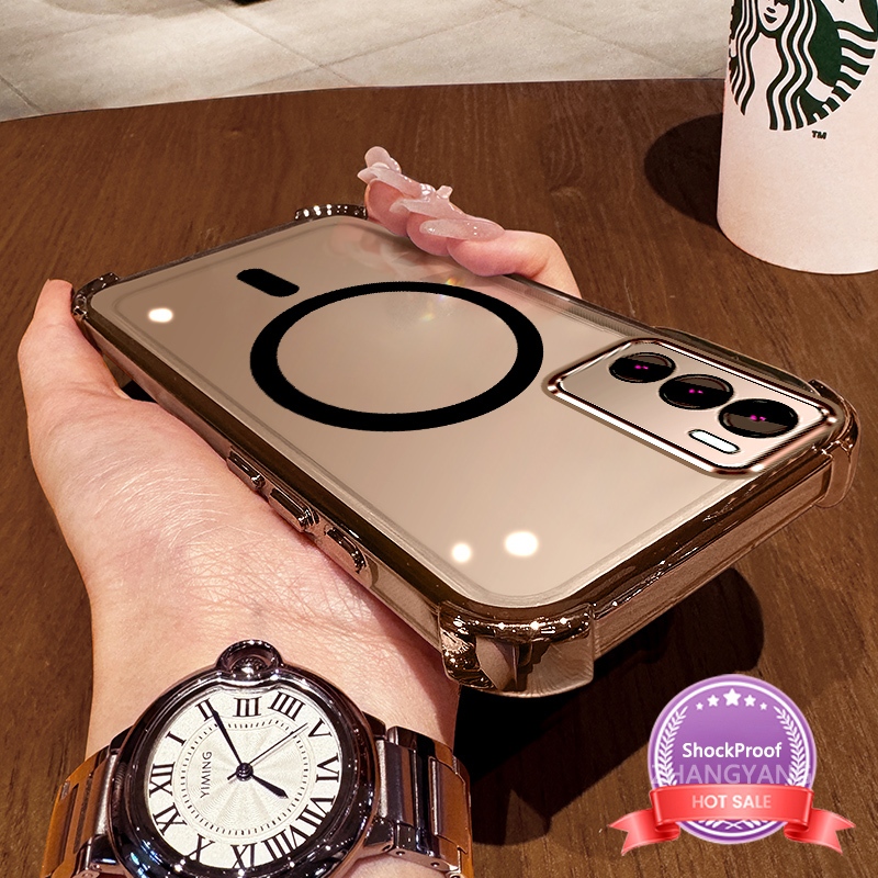 Ốp Lưng Cho Realme C75 Vỏ Điện Thoại Silicon Chống Sốc Mạ Điện Với Thiết Kế Vòng Hút Từ Tính Đơn Giản Vỏ Mềm TPU Thẩm Mỹ