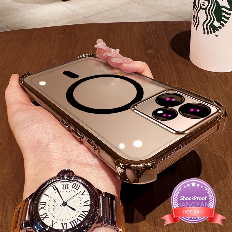 Ốp Lưng Cho Realme NEO 7 Vỏ Điện Thoại Silicon Chống Sốc Mạ Điện Với Thiết Kế Vòng Hút Từ Tính Đơn Giản Vỏ Mềm TPU Thẩm Mỹ