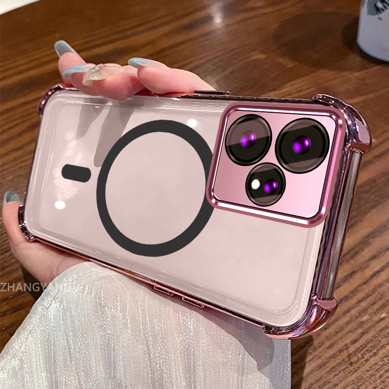Ốp Lưng Cho Realme NEO 7 Vỏ Điện Thoại Silicon Chống Sốc Mạ Điện Với Thiết Kế Vòng Hút Từ Tính Đơn Giản Vỏ Mềm TPU Thẩm Mỹ