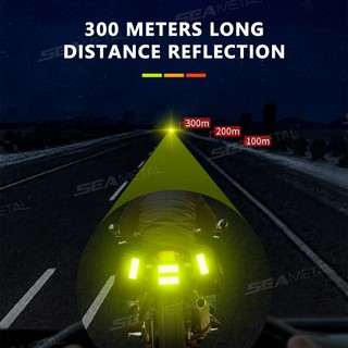 SEAMETAL Xe Máy Phản Quang Dán Xe Máy Mũ Bảo Hiểm Decal Mũi Tên Mắt Cánh Quỷ Sừng Chống Thấm Nước Cảnh Báo Ban Đêm Ký Dán