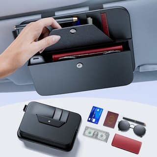 SEAMETAL Tấm Che Nắng Ô Tô Da Nhiều Túi Bảo Quản Kính Mát Giá Đỡ Kẹp Phụ Kiện Ô Tô