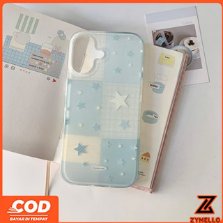 Ốp lưng cho OPPO Reno 16F Reno 15F Reno 14F Reno13 F Reno13 Reno12 F Reno11 F Reno10Pro Reno8T Reno8Z Reno7Z Reno6Z Reno8 Reno5 Reno4 Vỏ điện thoại chống sốc hình ngôi sao vuông màu xanh tươi