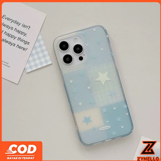 Ốp lưng cho OPPO Reno 16F Reno 15F Reno 14F Reno13 F Reno13 Reno12 F Reno11 F Reno10Pro Reno8T Reno8Z Reno7Z Reno6Z Reno8 Reno5 Reno4 Vỏ điện thoại chống sốc hình ngôi sao vuông màu xanh tươi