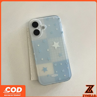 Ốp lưng cho OPPO Reno 16F Reno 15F Reno 14F Reno13 F Reno13 Reno12 F Reno11 F Reno10Pro Reno8T Reno8Z Reno7Z Reno6Z Reno8 Reno5 Reno4 Vỏ điện thoại chống sốc hình ngôi sao vuông màu xanh tươi