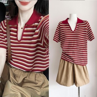 ZHELIHANGFEI Áo thun sọc Colorblock thông thường dành cho nữ