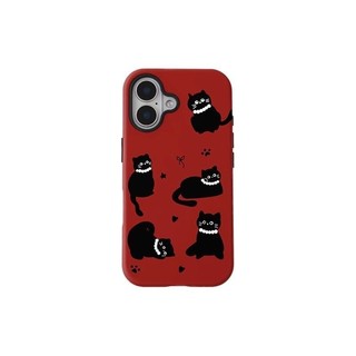 Ốp bảo vệ họa tiết mèo đen hoạt hình hai trong một cho iPhone 11 12promax 13 pro 15pro 15promax 14 14promax 14pro 16 pro max 16 plus ốp lưng hai trong một