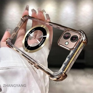 Ốp Lưng Dành Cho Samsung A06 Chống Sốc Mạ Điện Trong Suốt Độ Nét Cao Vỏ Điện Thoại Thẩm Mỹ Từ Hút Thiết Kế Silicon TPU Mềm
