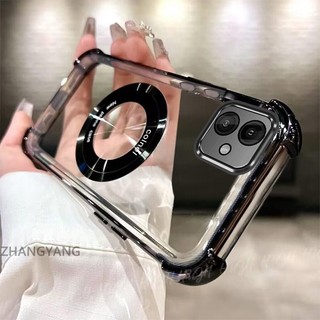 Ốp Lưng Dành Cho Samsung A06 Chống Sốc Mạ Điện Trong Suốt Độ Nét Cao Vỏ Điện Thoại Thẩm Mỹ Từ Hút Thiết Kế Silicon TPU Mềm