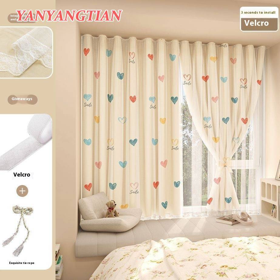 YANYANGTIAN Tự dính tấm màn Lắp đặt không cần đục lỗ Thiết kế ren đôi 1m*1m/1m5*2m