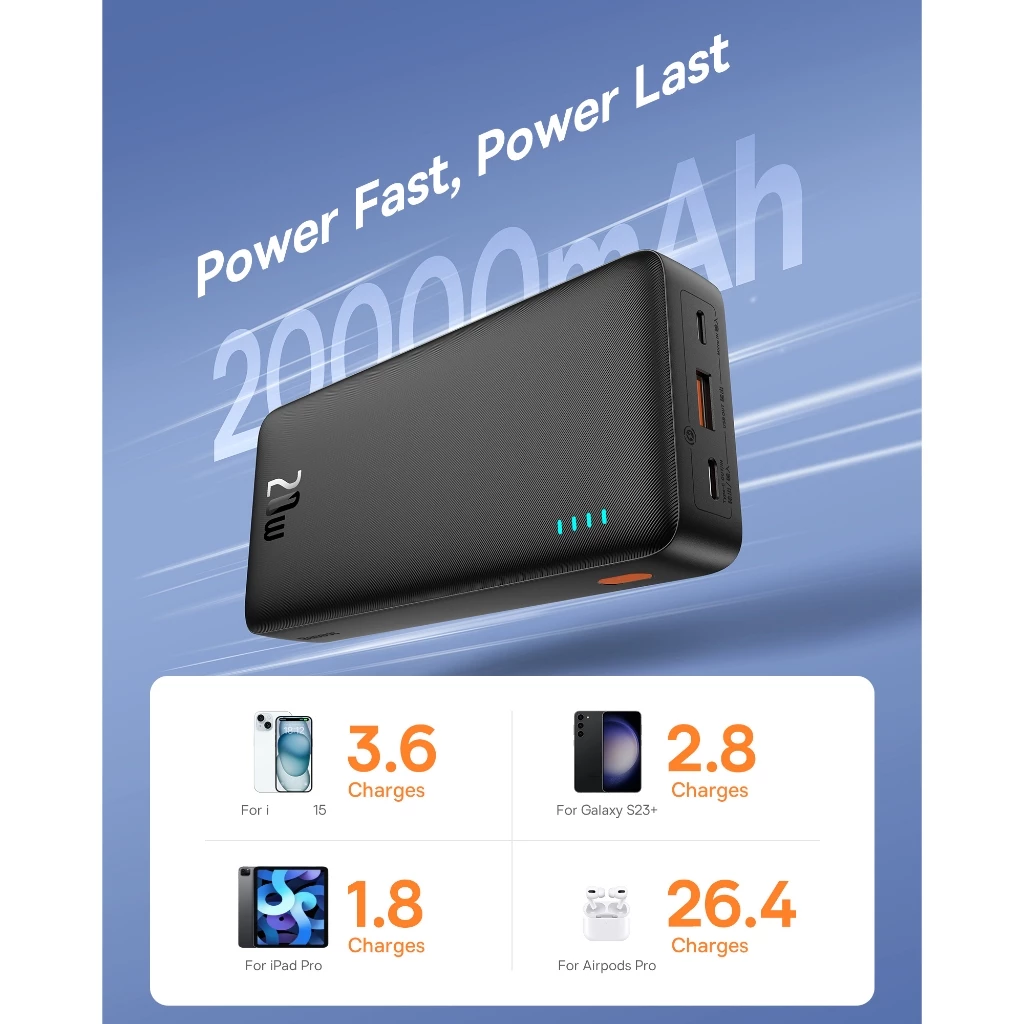 Sạc dự phòng Airpow BASEUS có sạc nhanh 20W 20000mah thích hợp cho phone 15 / 14 / 13 / 12 xiaomi