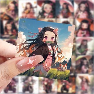 59 Chiếc Kamado Nezuko Anime Demon Slayer Dán DIY Nhật Ký Laptop Điện Thoại Chống Thấm Nước Miếng Dán