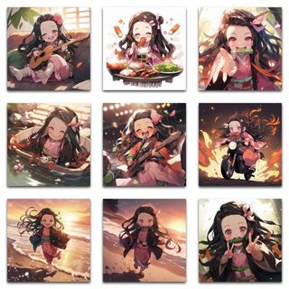 59 Chiếc Kamado Nezuko Anime Demon Slayer Dán DIY Nhật Ký Laptop Điện Thoại Chống Thấm Nước Miếng Dán