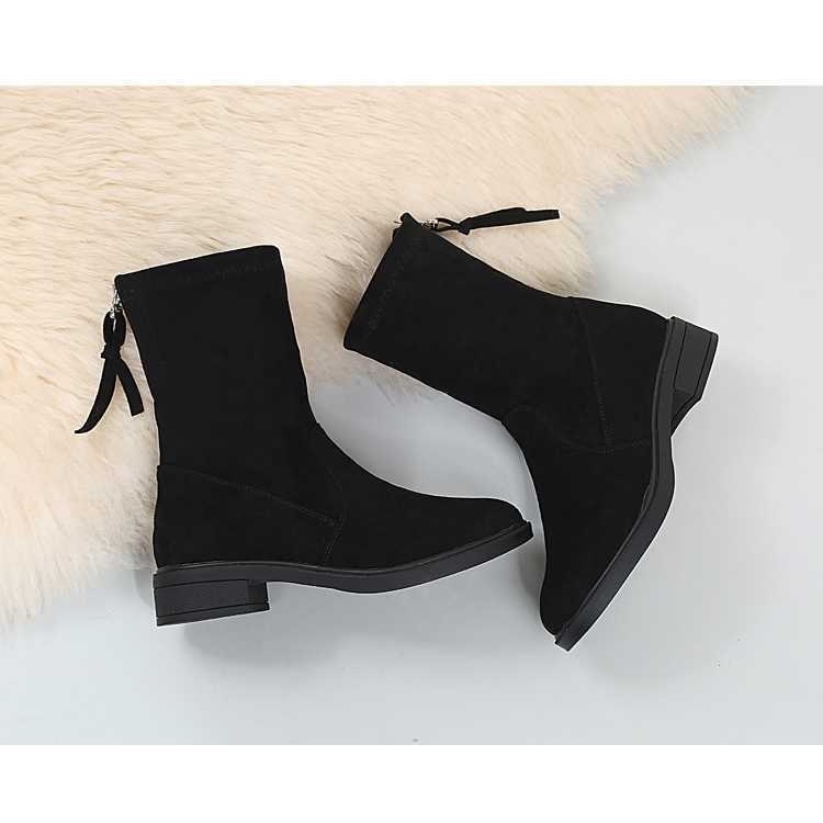 35-43 Giày Nữ Kích Thước Cực Lớn 41 Plus Size Giày Bốt Ngắn Nữ 42 Giày Bốt Gót Dày Martin Giày Bốt Co Giãn Giữa Dây Buộc Giày Bốt Nữ Thoải Mái Chống Trơn Trượt Chống Thấm Nước Plus Kích Thước Plus Kích Thước Công Việc