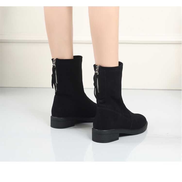 35-43 Giày Nữ Kích Thước Cực Lớn 41 Plus Size Giày Bốt Ngắn Nữ 42 Giày Bốt Gót Dày Martin Giày Bốt Co Giãn Giữa Dây Buộc Giày Bốt Nữ Thoải Mái Chống Trơn Trượt Chống Thấm Nước Plus Kích Thước Plus Kích Thước Công Việc