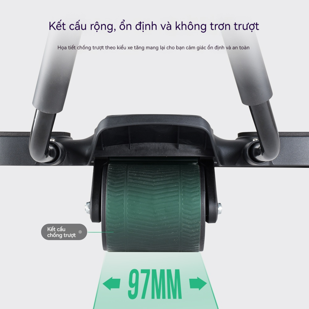 leikefitness Con lăn tập bụng, thiết bị tập thể dục hỗ trợ phẳng, tập cơ bụng, tặng thảm lót đầu gối