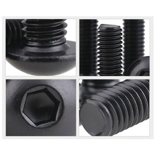 M2 M2.5 M3 M4 M5 M6 M8 Đen Thép Không Gỉ 304 Đầu Chảo Tròn Đầu Lục Giác Ổ Cắm Allen Vít Nút Đầu Lục Giác Bu Lông