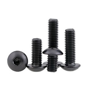 M2 M2.5 M3 M4 M5 M6 M8 Đen Thép Không Gỉ 304 Đầu Chảo Tròn Đầu Lục Giác Ổ Cắm Allen Vít Nút Đầu Lục Giác Bu Lông