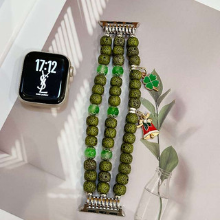 Dây đeo đàn hồi hạt bồ đề ba hàng cho Apple Watch Ultra Series Ultra / 10 / 9 / 8 / 7 / 6 / 5 / 4 / 3 / 2 / 1 / SE