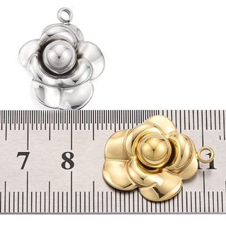 Được đánh bóng bằng thép titan Camellia Mặt dây chuyền Trang sức tự làm Phụ kiện hoa vàng 18k