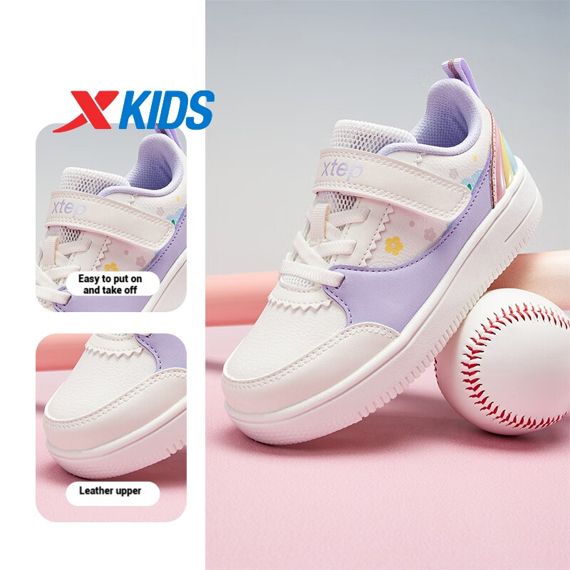 XTEP Kids Trẻ Em Giày Mùa Xuân Thu Mới Thoải Mái Đế Mềm Đa Năng Giày Thể Thao Thời Trang Bé Gái
