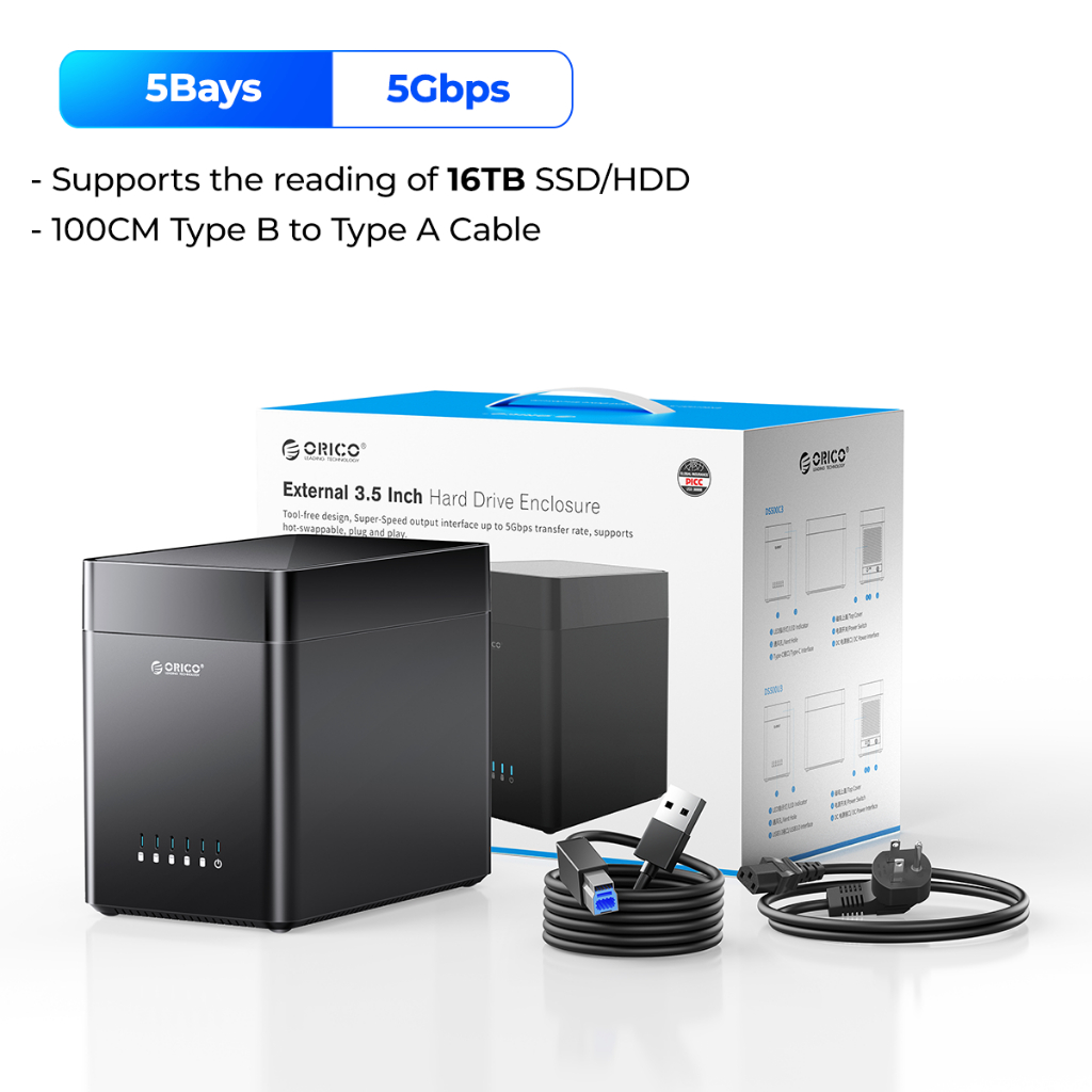 ORICO 3.5インチ HDDケース Type-C接続 DS500C3