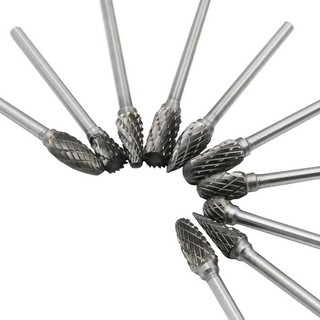 10 Chiếc Vonfram Thép Carbide Điện Mài Không Khí Phụ Kiện Mài Tập Tin Quay Phay Cắt Với Chân 3 Mm