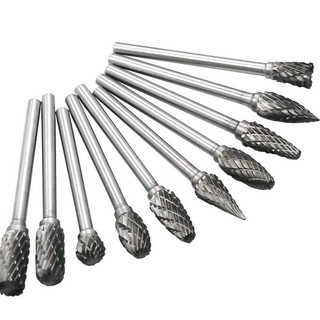 10 Chiếc Vonfram Thép Carbide Điện Mài Không Khí Phụ Kiện Mài Tập Tin Quay Phay Cắt Với Chân 3 Mm