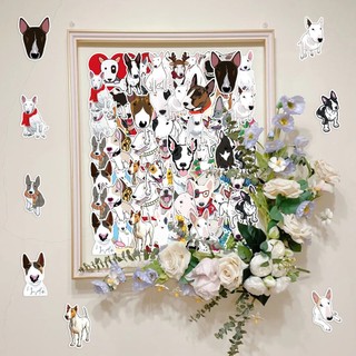 Bộ 50 Bull Terrier Dán Đề Can DIY Ván Trượt Sổ Lưu Niệm Laptop Xe Hơi Miếng Dán Đồ Chơi Trẻ Em