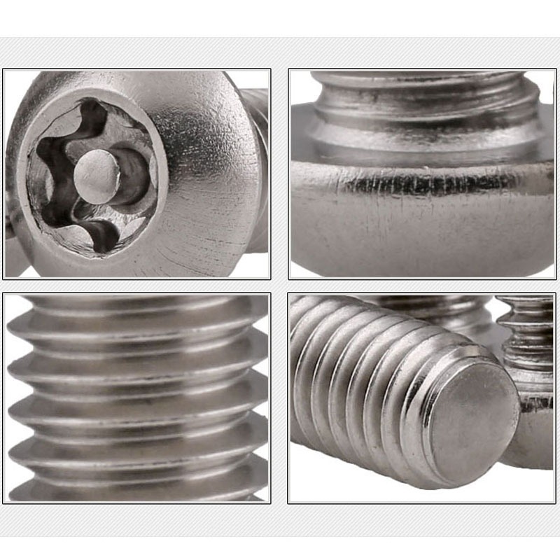 Đầu nút Torx sáu thùy bằng thép không gỉ có chốt Tamper Proof Chống trộm Vít an ninh Bu lông M2 M2.5 M3 M4 M5 M6 M8 M10