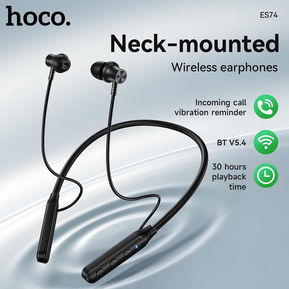 [sử dụng thời gian 30 giờ] Dây đeo cổ HOCO ES74 Bluetooth 5.4 Tai nghe ...
