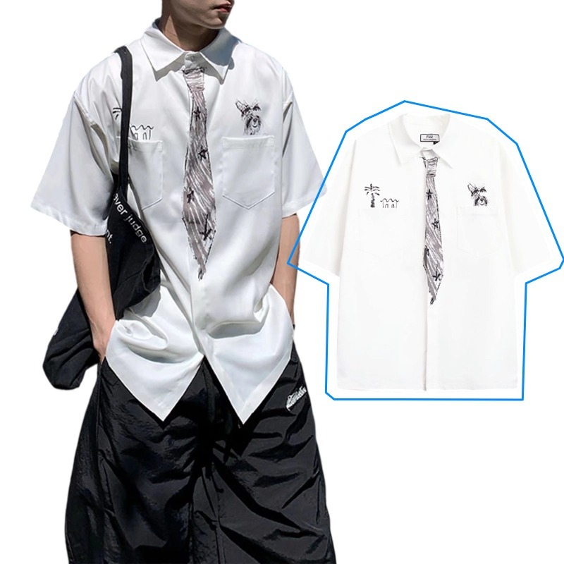 Áo sơ mi ngắn tay in họa tiết Graffiti dành cho nam VG, sang trọng, độc đáo và chất lượng siêu cao
