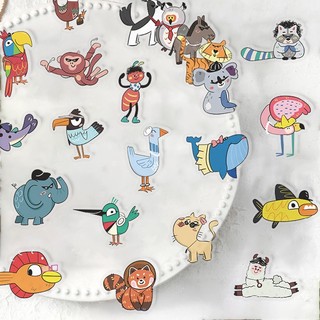 Bộ 50 Hình Thú Vui Nhộn Hình Dán Chống Thấm Nước Trong Suốt Chất Liệu PET Kid DIY Sticker