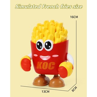 Búp bê điện nhảy múa khoai tây chiên kiểu Pháp robot chiếu sáng âm nhạc đồ chơi giáo dục Quà tặng ngày trẻ em